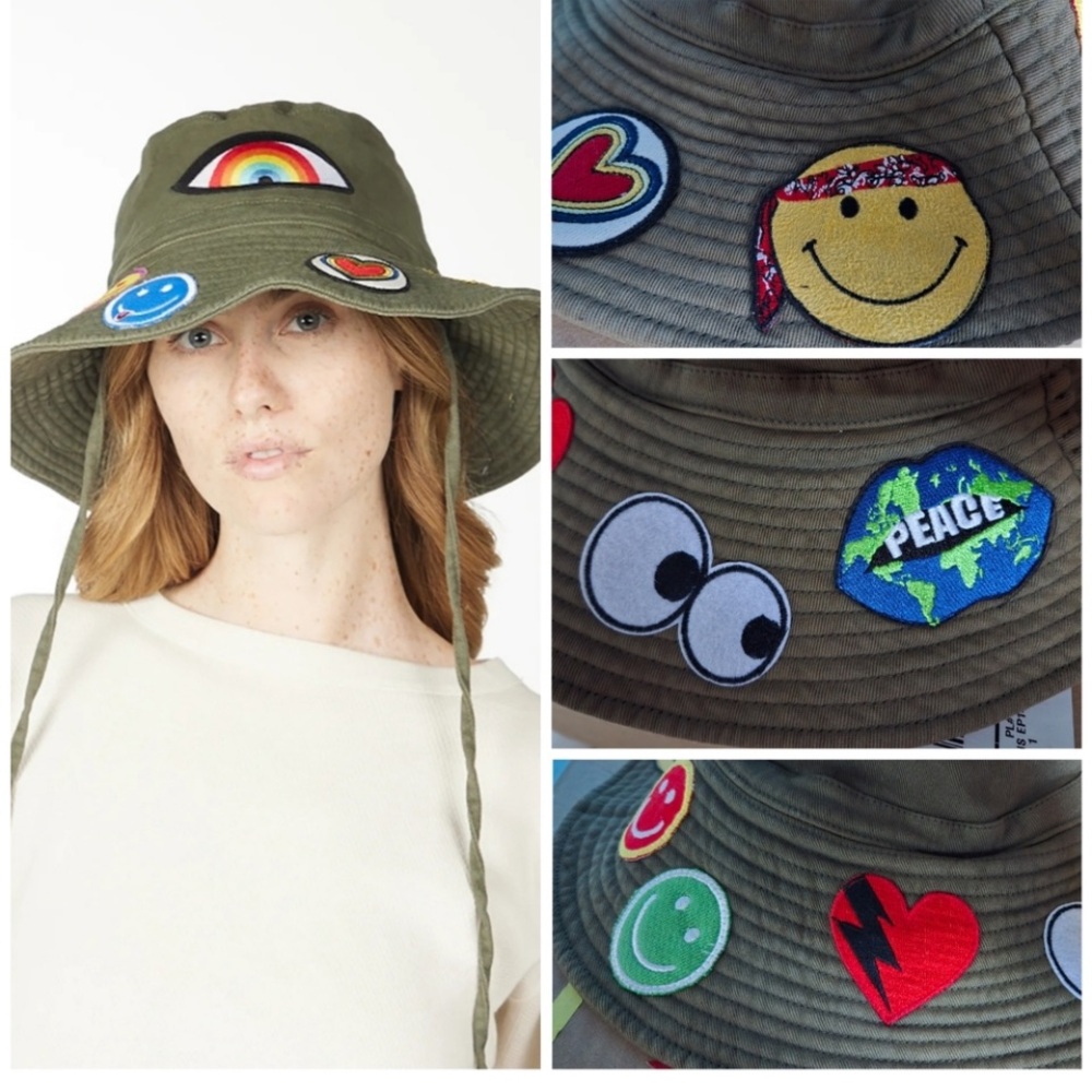 NWT Lauren Moshi Patches Adina Hippie Hat